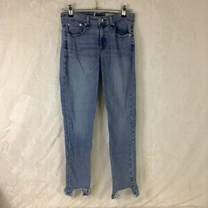 Rag & Bone Cate Mid Rise Ankle Skinny Jeans in THUNDERBIRD Distressed Sz 27